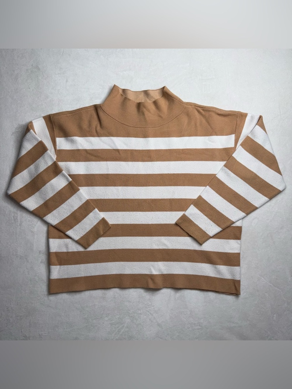Maeve by Anthropologie Long Sleeve Pullover Mock Neck Striped Sweater Size Large